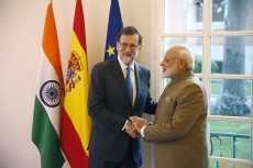 Narendra Modi and Mariano Rajoy show their support for the second Spain-India Forum